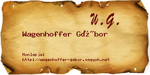 Wagenhoffer Gábor névjegykártya